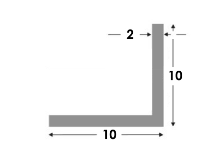 Hoekprofiel 10x10x2.0 brute¹