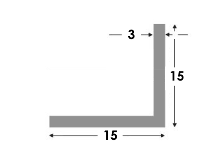 Hoekprofiel 15x15x3.0 brute