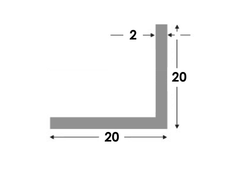 Hoekprofiel 20x20x2.0 brute