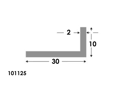 Hoekprofiel 30x10x2.0 brute