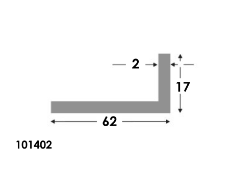 Hoekprofiel 62x17x2.0 brute