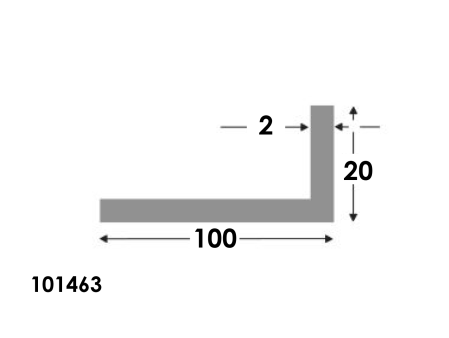 Hoekprofiel 100x20x2.0 brute