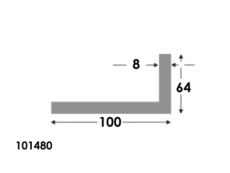 Hoekprofiel 100x64x8.0 brute