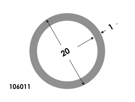 Ronde buis 20x18 brute