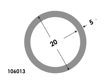 Ronde buis 20x10 brute