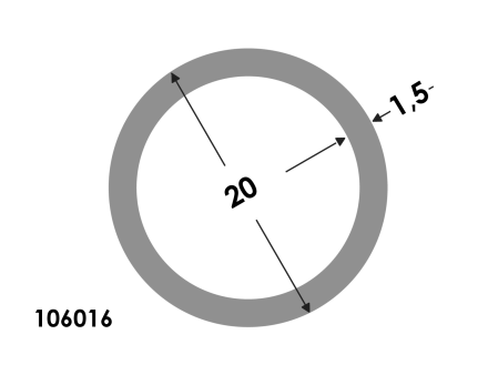 Ronde buis 20x17 brute*