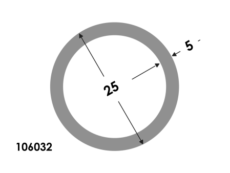 Ronde buis 25x15 brute⁴