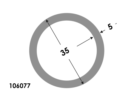 Ronde buis 35x25 brute