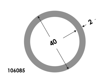 Ronde buis 40x36 brute