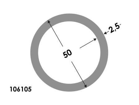 Ronde buis 50x45 brute