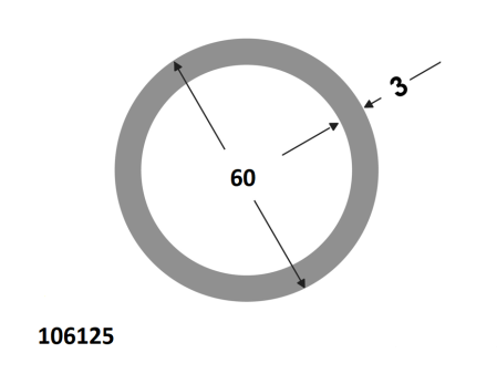 Ronde buis 60x54 brute