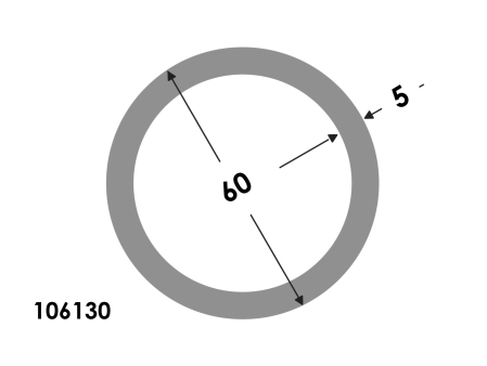 Ronde buis 60x50 brute