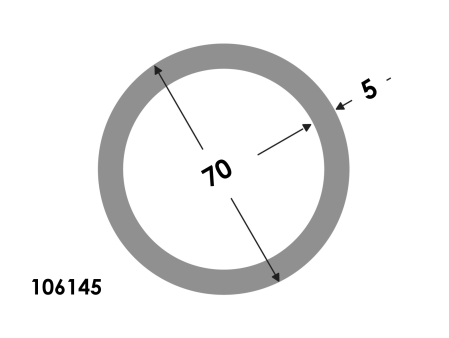 Ronde buis 70x60 brute