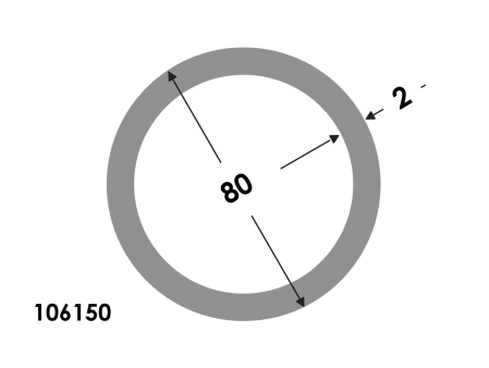 Ronde buis 80x76 brute