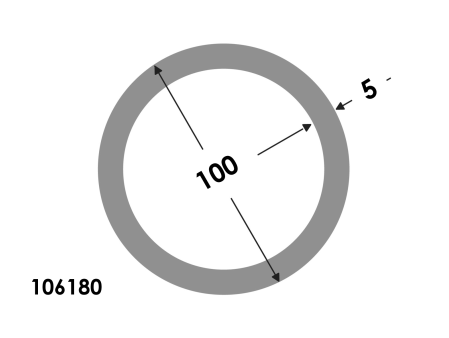 Ronde buis 100x90 brute