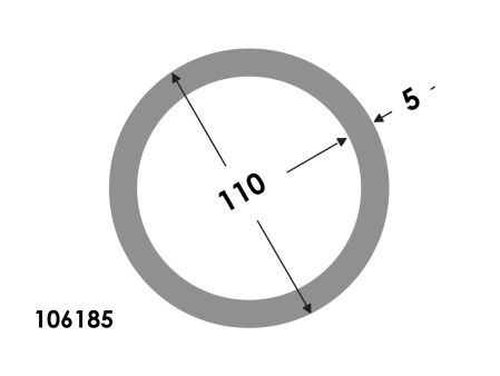 Ronde buis 110x100 brute