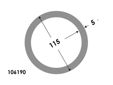 Ronde buis 115x105 brute⁴