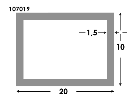 Rechthoekige koker 20x10x1.5 brute