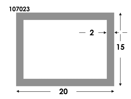 Rechthoekige koker 20x15x2.0 brute