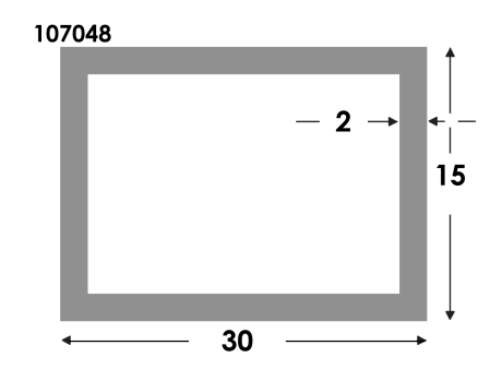 Rechthoekige koker 30x15x2.0 brute