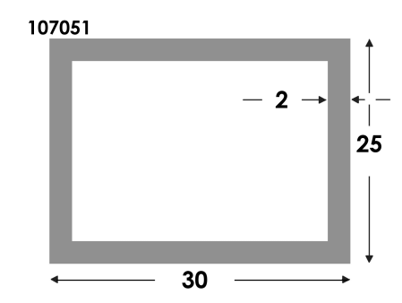 Rechthoekige koker 30x25x2.0 brute