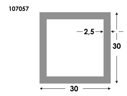 Rechthoekige koker 30x30x2.5 brute