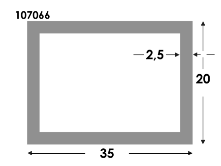 Rechthoekige koker 35x20x2.5 brute³ (SapHo)