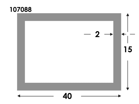 Rechthoekige koker 40x15x2.0 brute