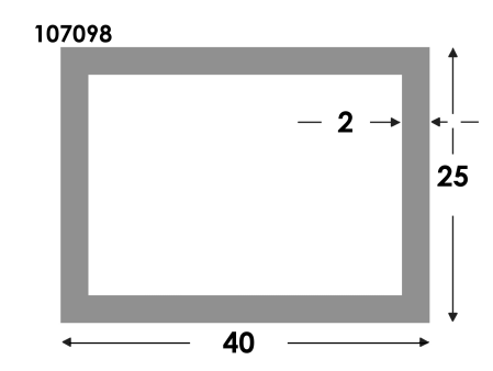 Rechthoekige koker 40x25x2.0 brute