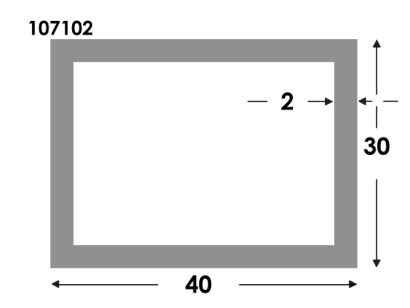 Rechthoekige koker 40x30x2.0 brute