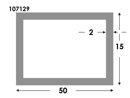 Rechthoekige koker 50x15x2.0 brute