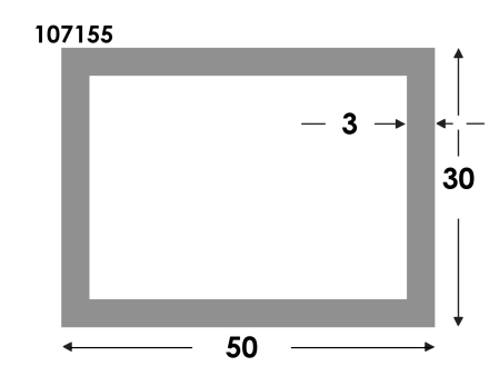 Rechthoekige koker 50x30x3.0 brute