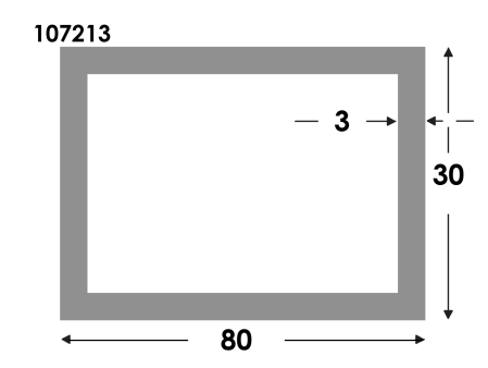 Rechthoekige koker 80x30x3.0 brute