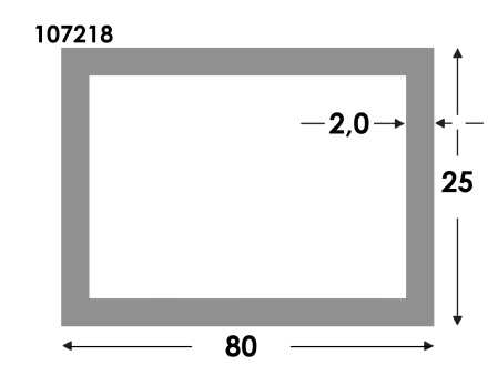 Rechthoekige koker 80x25x2.0 brute³