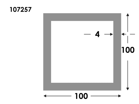 Rechthoekige koker 100x100x4.0 brute