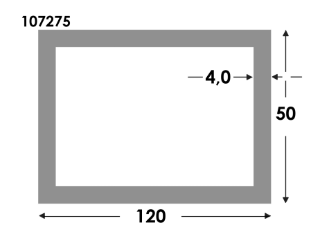 Rechthoekige koker 120x50x4.0 brute