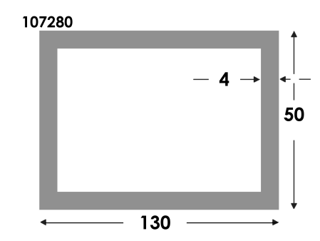 Rechthoekige koker 130x50x4.0 brute