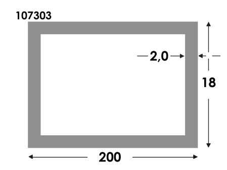 Rechthoekige koker 200x18x2.0 brute (zie 991618)